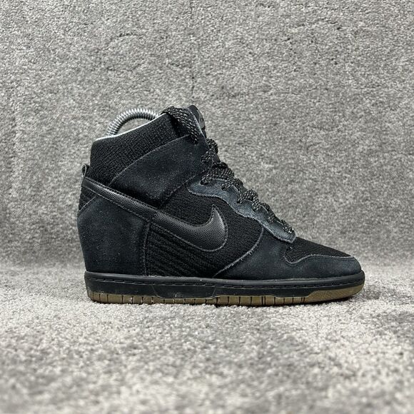 Nike Dunk Sky-Hi Essential 644877-006 Women’s Size 6.5 Black Hidden Wedge Shoes - Picture 1 of 11